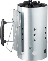 Relaxdays brikettenstarter XL - bbq starter met veiligheidshandgreep - houtskool starter