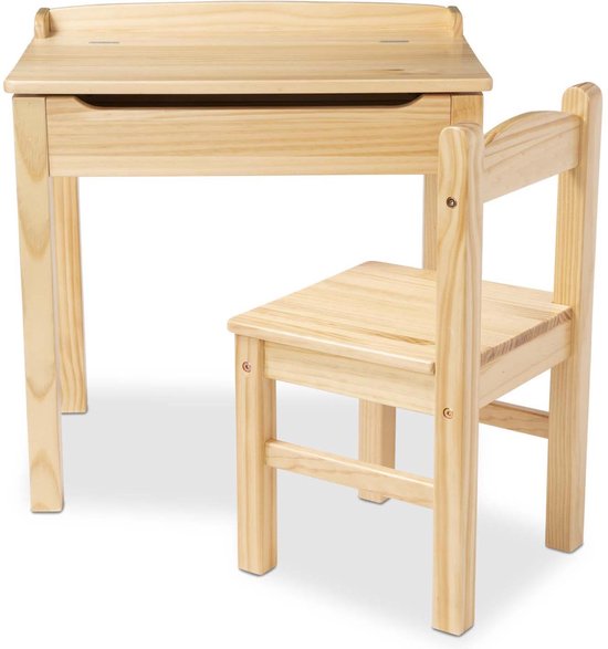 Melissa & Doug - Houten Kinder Lessanaar met Stoel (Honing) van Melissa & Doug — afbeelding 2