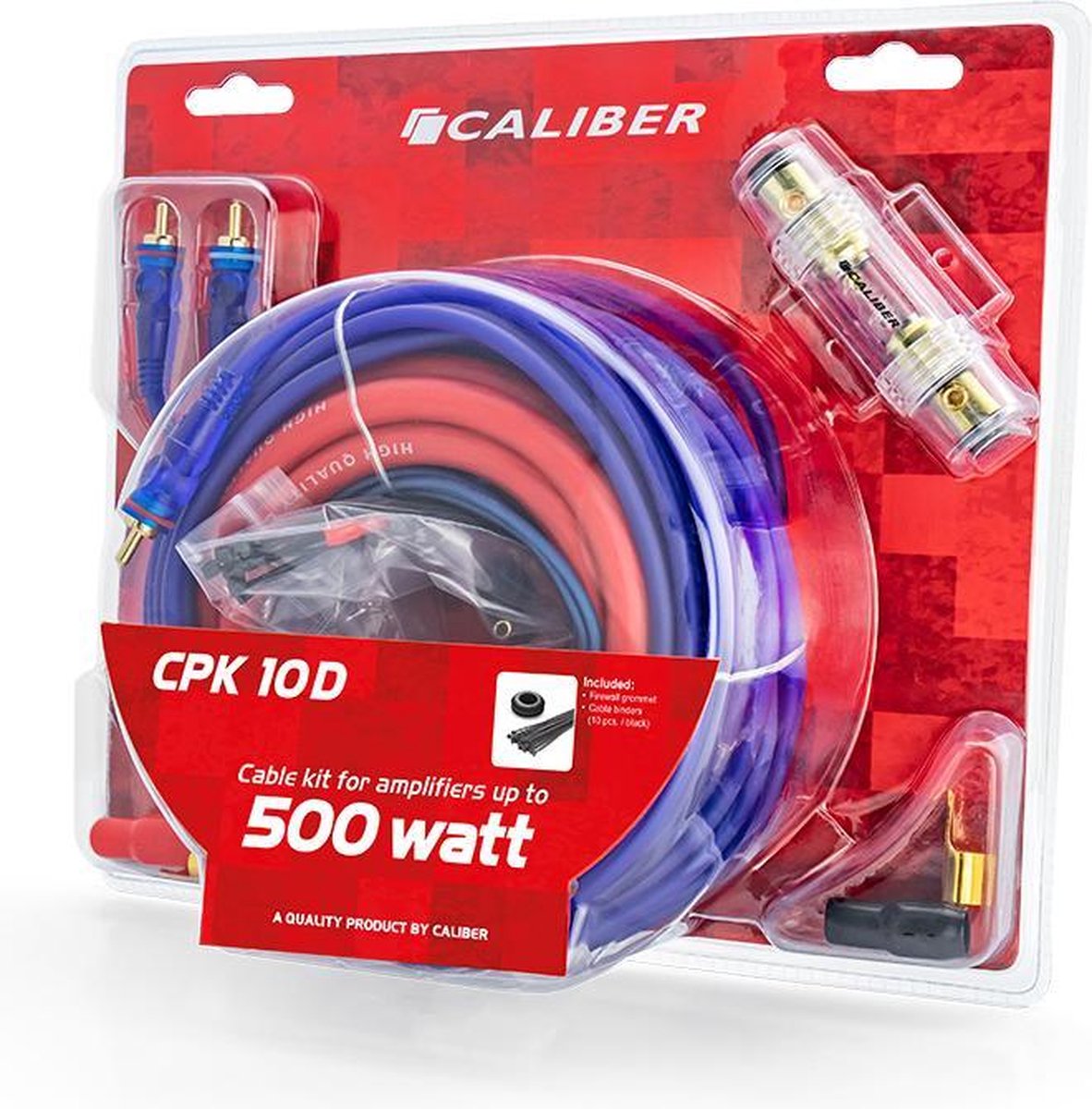 Caliber Kabelset Auto Versterker - Subwoofer Kabelset Auto - Autoversterker bedradingsset - 10mm2 Kabels voor 500 Watt versterkers – foto 2