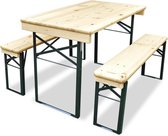 Biertafel en banken 120 x 50 | Premium | Blank | Zwart onderstel