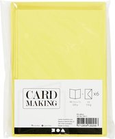 Kaarten en enveloppen, afmeting kaart 10,5x15 cm, afmeting envelop 11,5x16,5 cm, geel, 6sets