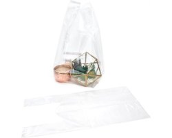 Plastic Draagtas Transparant 2,54x2,54x5,46cm (100 Stuks)
