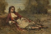 Camille Corot, Algérienne, 1871 - 1873 op canvas, 30 X 45 CM