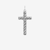 Rebel and Rose RR-PD006-S Hanger Studded Cross zilver  25,9mm (M)