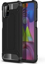 Samsung Galaxy M51 hoesje - Dubbel gelaagde pantsercase - Zwart - GSM Hoesje - Telefoonhoesje Geschikt Voor Samsung Galaxy M51