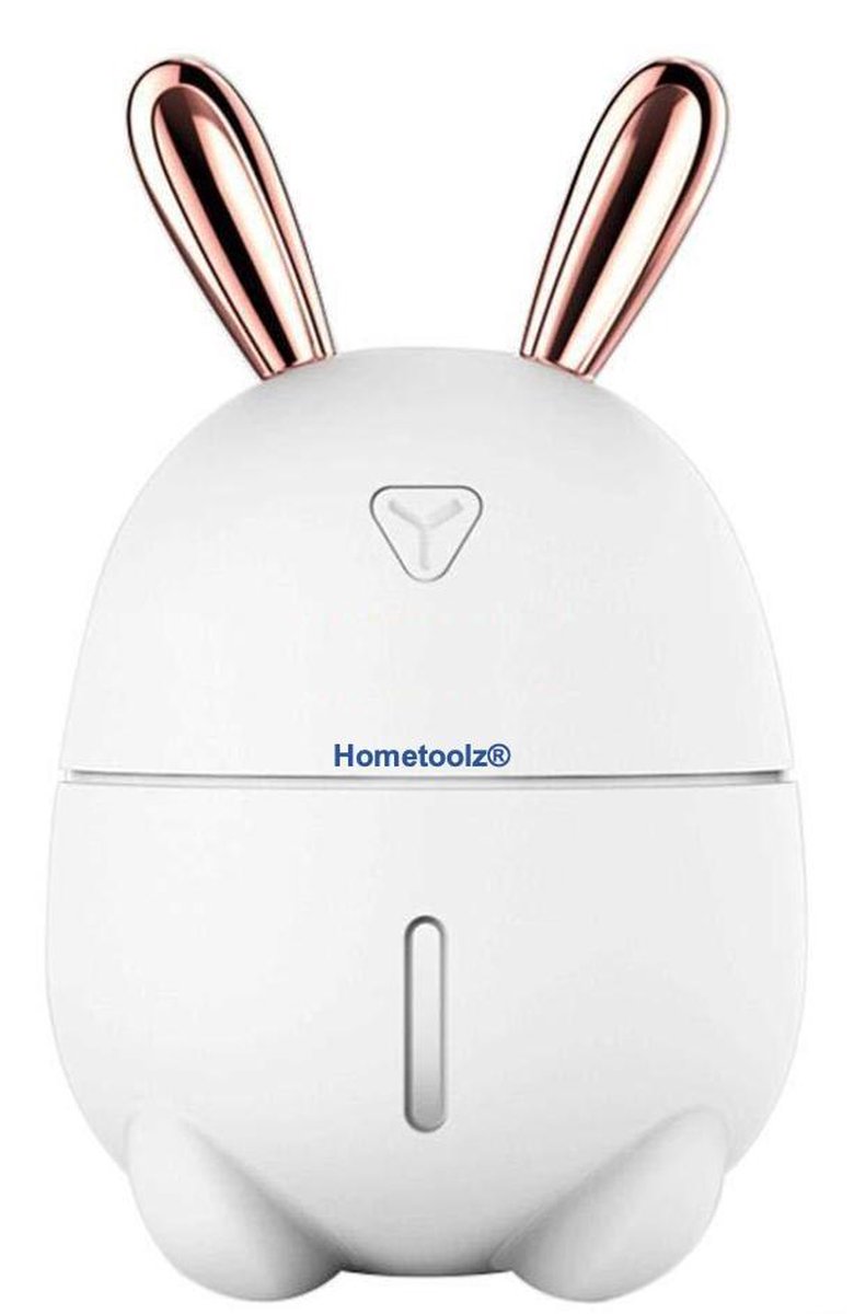 Hometoolz | witte mini luchtbevochtiger | in de vorm van een schattig konijntje | 300 ml
