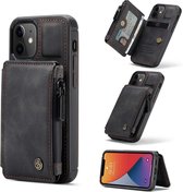 Caseme Apple iPhone 12 Mini Back Cover Wallet Hoesje - Zwart