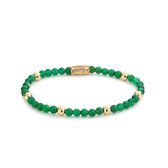 Rebel and Rose RR-40067-G Bracelet extensible Perles Green Harmony 4 mm couleur vert-or XS 15,5 cm