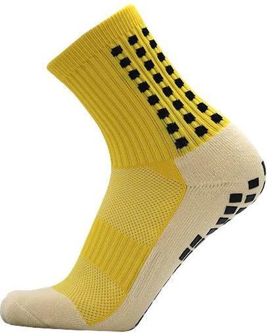Grip chaussettes football jaune - chaussettes de sport - grip - taille unique - anti ampoules - compression - amélioration des performances - tennis - course à pied - handball - sport - fitness
