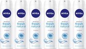 NIVEA Fresh Natural Deodorant Spray - 6 x 150 ml - Voordeelverpakking
