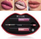 Joya Beauty® Lipliner & Lip Gloss mat & glans | Lip Kit | Lipkit | Lipstick & Lipliner set | Kleur 1: Subtle Purple/Pink