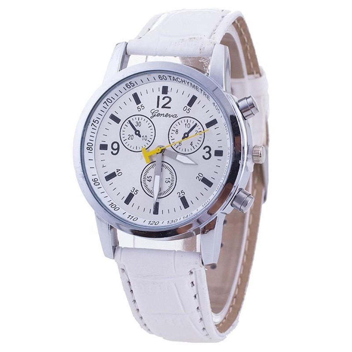 Fako® - Horloge - Geneva Luxury Metal - Wit