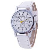 Fako® - Horloge - Geneva Luxury Metal - Wit