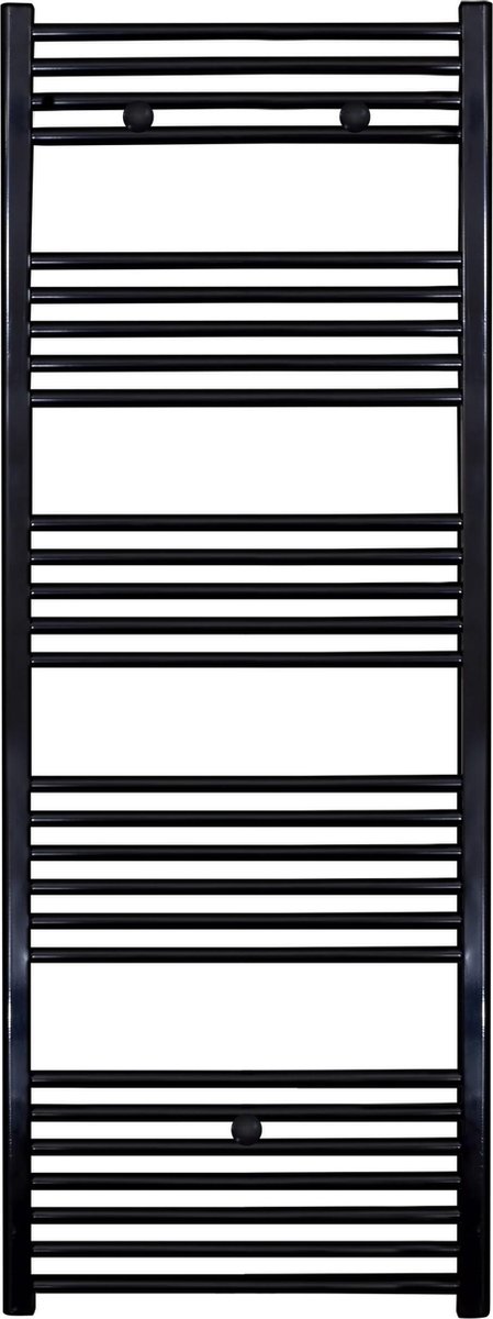 Rad-ion Handdoekradiator Middenaansluituing Met Aansluitset Voor Midden Uitgang Muur 1800x600 Geborsteld Mat Zwart