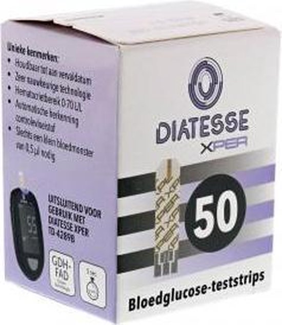 Diatesse Xper Bloedglucose-teststrips 50ST - Diatesse