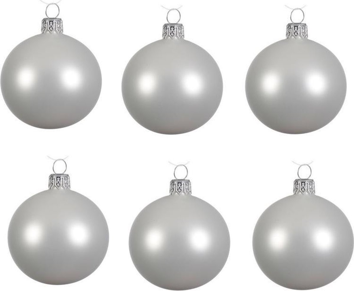 30x Winter witte glazen kerstballen 8 cm - Mat/matte - Kerstboomversiering winter wit