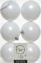 42x Winter witte kunststof kerstballen 8 cm - Mat- Onbreekbare plastic kerstballen - Kerstboomversiering winter wit