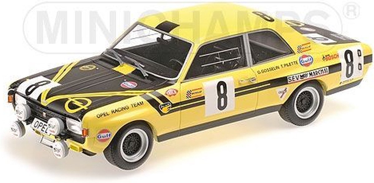 De 1:18 Diecast Modelcar van de Opel Commodore A #8 van de 24H Spa 1970.De drivers waren Pilette en Gosselin.De fabrikant van het schaalmodel is Minichamps.Dit model is alleen online beschikbaar.