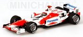 The 1:43 Diecast Modelcar of the Toyota Panasonic Racing TF104 #16 of 2004. The driver was Jarno Trulli. The manufacturer of the scalemodel is Minichamps.This model is only online available