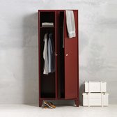 Lockerkast metaal I Locker kledingkast I 1 legplank & hangruimte per deur I Wijnrood I Vintage, retro, industrieel I VLS-202 I Steelux