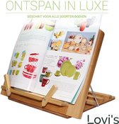 Lovi's ® Boekensteun - Verstelbare Boekenstandaard  - Bamboe Boekenhouder - Kookboekstandaard