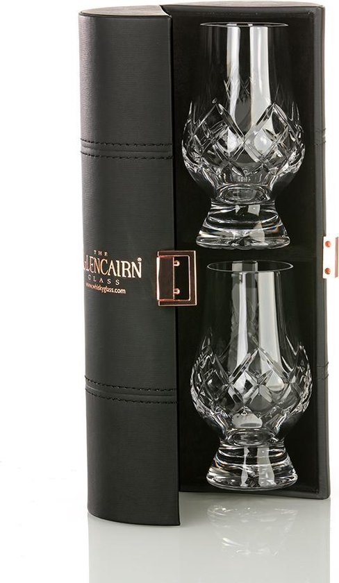 Ensemble de voyage exclusif Glencairn Cut avec 2 verres à whisky - 16 % de cristal au plomb - Fait à la Handgemaakt