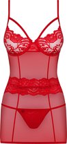 Obsessive Lingerie set Chemise – Erotische Jurk – Maat S/M – Rood