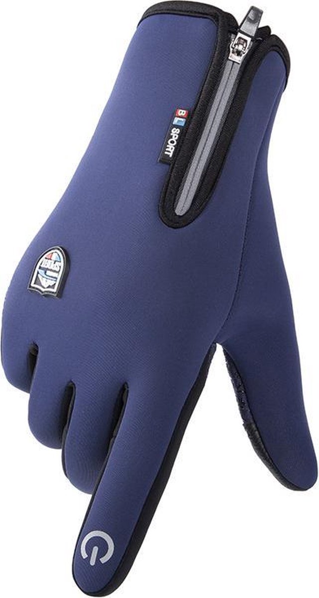 Waterdichte Handschoenen met Antislip en Touchscreen - Blauw L - Powertouch Gloves - Merkloos