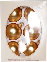 KERSTBALLEN SET 6 STUKS | KERSTVERSIERING | SHINY GOUDBLOND | 7CM | GLAS IN VENSTERDOOS