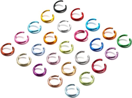 garage Verdienen oud 125 -Gekleurde ringetjes- Sieraden maken-Metaal- Charme Bijoux® | bol.com