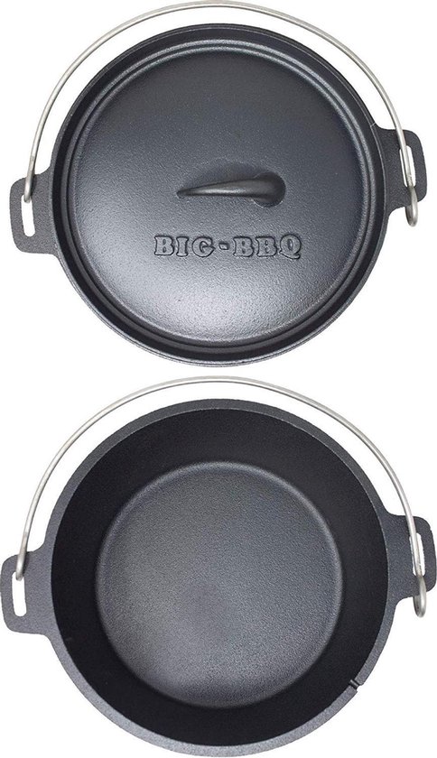Complete Dutch Oven Set In Houten Kist - 7-delig Gietijzer Met Grillplaat Steelpan En Deksellifter 2