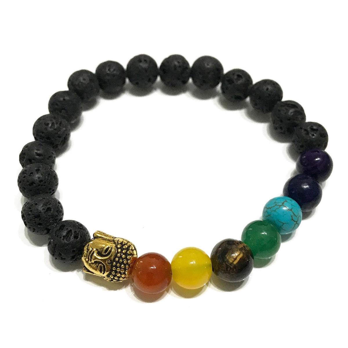 Lavasteen armband - Boeddha Chakra