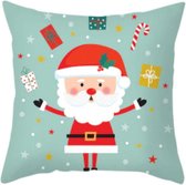 Kerst Kussenhoes - Kerst Decoratie - Kussenhoes Kerst - Kerst kussensloop 45x45 cm - Groen Kerstman