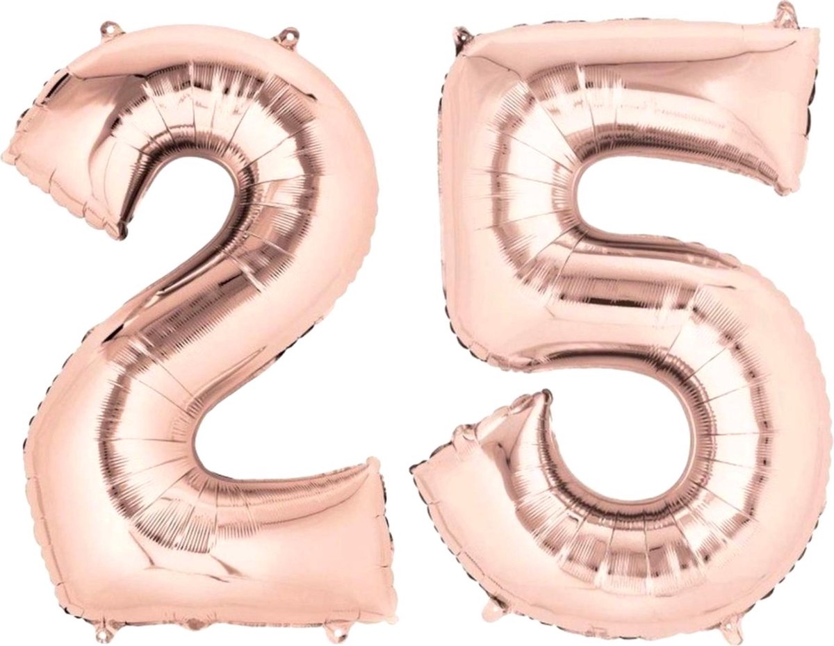Cijfer Ballonnen Ballon Cijfer 25 Verjaardag Versiering Feest Helium Ballonnen Cijferballon Folieballon Rosegoud Xl Formaat