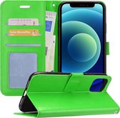 Hoes voor iPhone 12 Pro Hoesje Book Case Hoes Portemonnee Cover - Hoes voor iPhone 12 Pro Hoes Wallet Case Hoesje - Groen