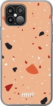 6F hoesje - geschikt voor iPhone 12 - Transparant TPU Case - Terrazzo N°5 #ffffff