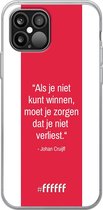 iPhone 12 Pro Max Hoesje Transparant TPU Case - AFC Ajax Quote Johan Cruijff #ffffff