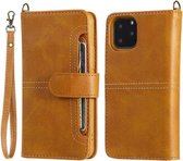 Luxe Telefoonhoesje voor Samsung Galaxy S10 | Hoogwaardig Leren Bookcase | Lederen Wallet Case | Luxe Uitstraling | Pasjeshouder | Portemonnee | Rits | Cognac Bruin