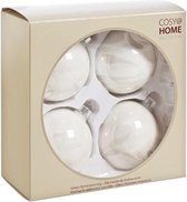 KERSTBALLEN SET 4 STUKS | KERSTVERSIERING | PEARL PARELWIT | D8 CM | GLAS