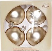 KERSTBALLEN SET 4 STUKS | KERSTVERSIERING | MAT ZIJDE WIT | D8 CM | GLAS