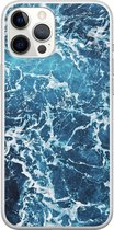 iPhone 12 Pro Max hoesje siliconen - Oceaan - Soft Case Telefoonhoesje - Natuur - Transparant, Blauw