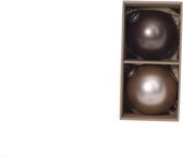 KERSTBALLEN SET 2 STUKS | KERSTVERSIERING | BRUIN ROND KUNSTSTOF | 10X10XH10 | 2ASS BROWN CHAMPAIGN