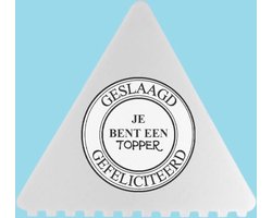 Ijskrabber met eigen naam tekst foto bedrukken driehoek - fotocadeau, gepersonaliseerd cadeau, cadeau met naam,