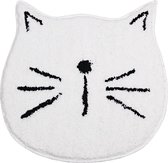 Lucy's Living KITTEN Vloerkleed - handgemaakt - kinderkamer - kat - 60 x 60 cm - zwart - wit - jongenskamer - meisjeskamer - slaapkamer