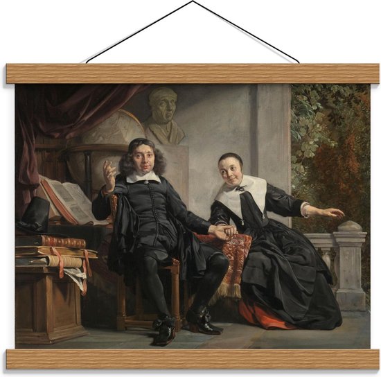 Schoolplaat – Oude Meesters - A. Casteleyn en echtgenote M. van Bancken, Jan de Bray - 40x30cm Foto op Textielposter (Wanddecoratie op Schoolplaat)