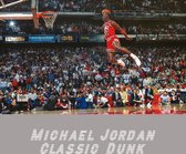 Allernieuwste Canvas Schilderij Michael Jordan Classic Dunk - Sport - Actiefoto - Poster - 50 x 70 cm - Kleur
