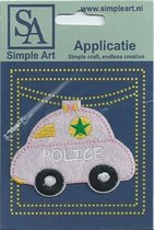 Opstrijk applicaties / Strijk Patch Set / Politie auto /Formaat: 7,8 x 5,8 cm