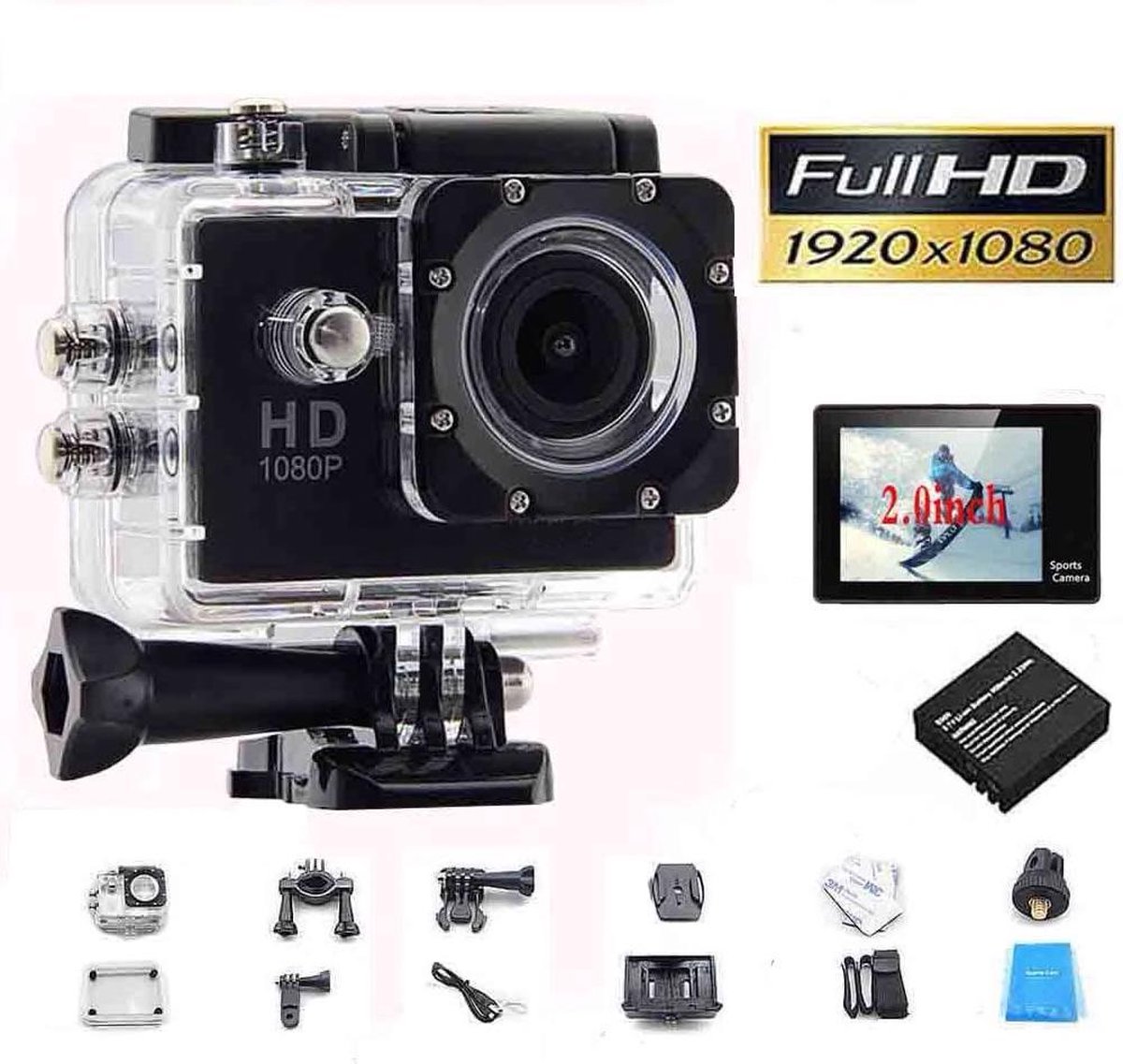 Full HD Sport Actie Camera - Action Sports Cam 1080p - 2 inch LCD ...
