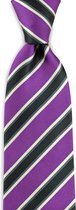 We Love Ties - Stropdas Headhunter - geweven zuiver zijde - zwart / paars / grijs / wit