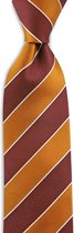 Sir Redman - stropdas - Fifth Avenue - geweven zuiver zijde - bordeauxrood / cognac/ wit